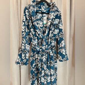 NWT Vera Bradley Fleece Floral Robe Hooded